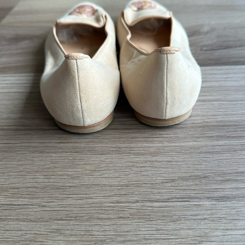 Alexander McQueen Cream Skull Flats - Picture 4 of 6